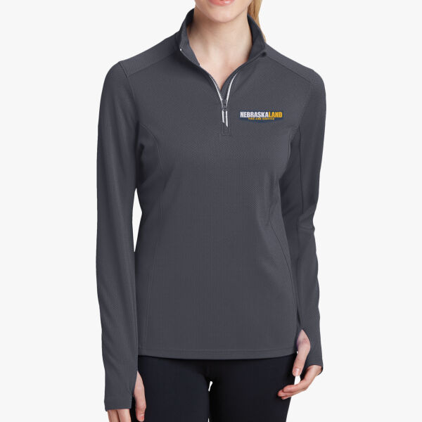 Ladies' Textured 1/4 Zip Pullover w/ Embroidered Logo Thumbnail